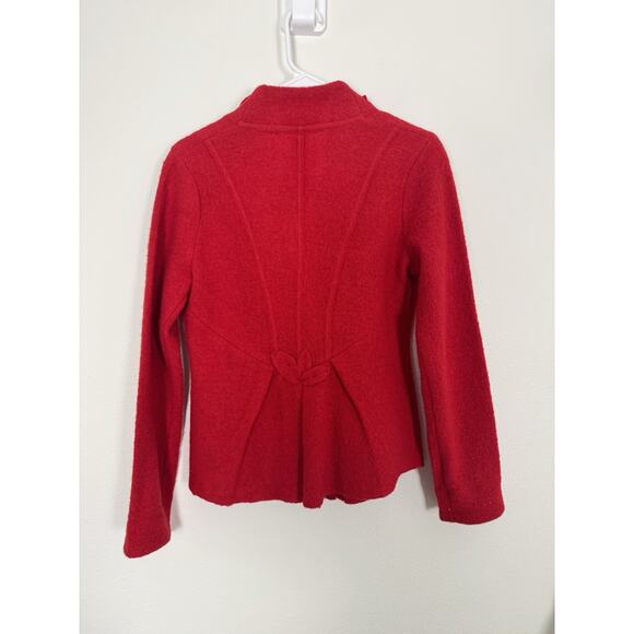 Anthropologie Boiled Wool Jacket Red Thistle & Lavender S - Picture 2 of 8